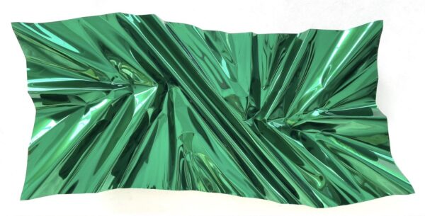 Escultura metálica lámina verde