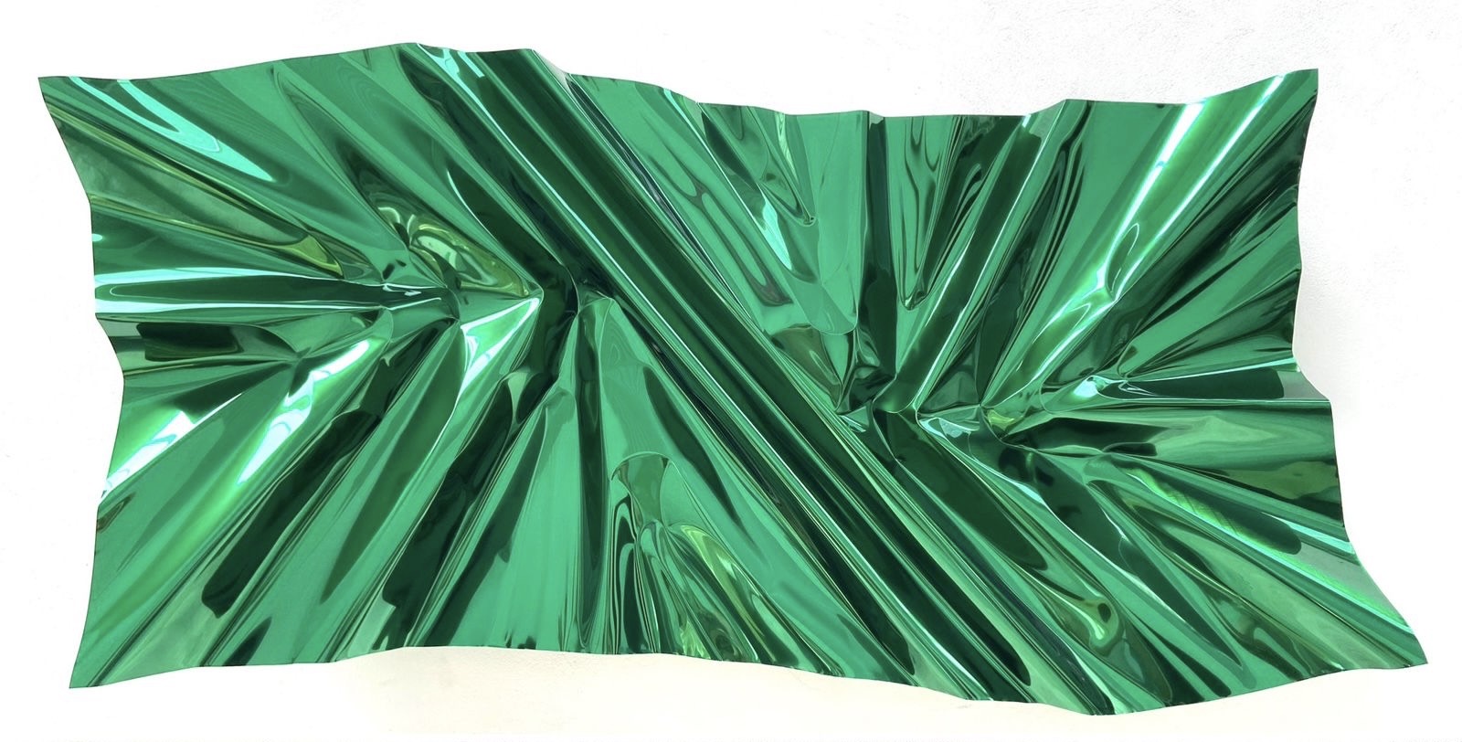 Escultura metálica lámina verde - Image 1